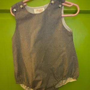 Navy and white gingham Rosalina romper